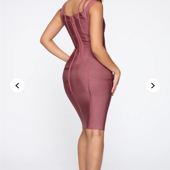 Fashion Nova Dusty Rose Midi Dress - Picture 2 of 5